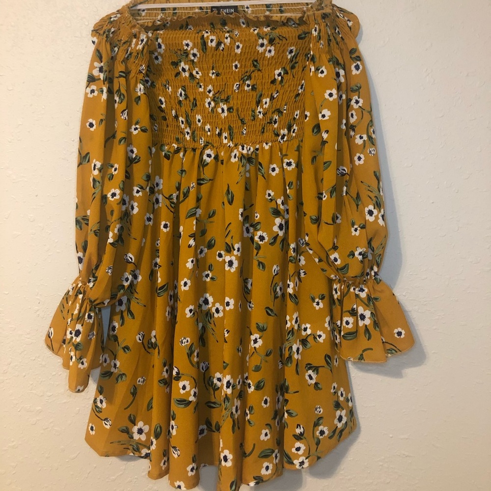 Long sleeve off shoulder floral dress